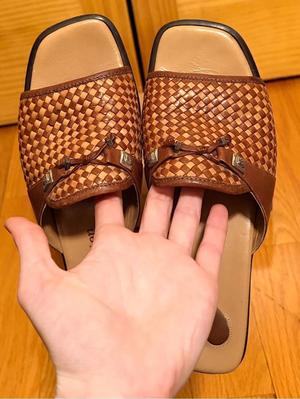 Brighton Brown Woven Leather Sandals - Picture 4 of 8